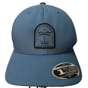 Travis Matthew Men's Shark Sighting Snapback Golf Hat Flexfit 110 Blue Palm Tree